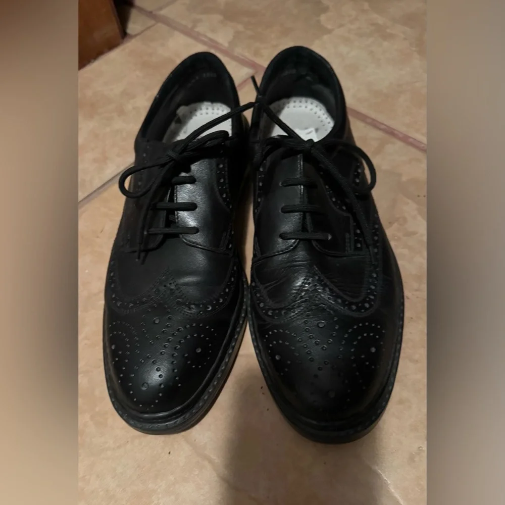 Rieker Men’s Black Leather Brogue Oxford Shoes – Size 10 (43)